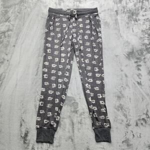 Joyspun Pants Women S Gray Coffee Cup Latte Print Hacci Knit Sleep Jogger Lounge